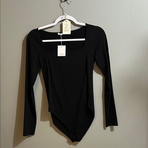 Mangopop Black Long Sleeve Bodysuit